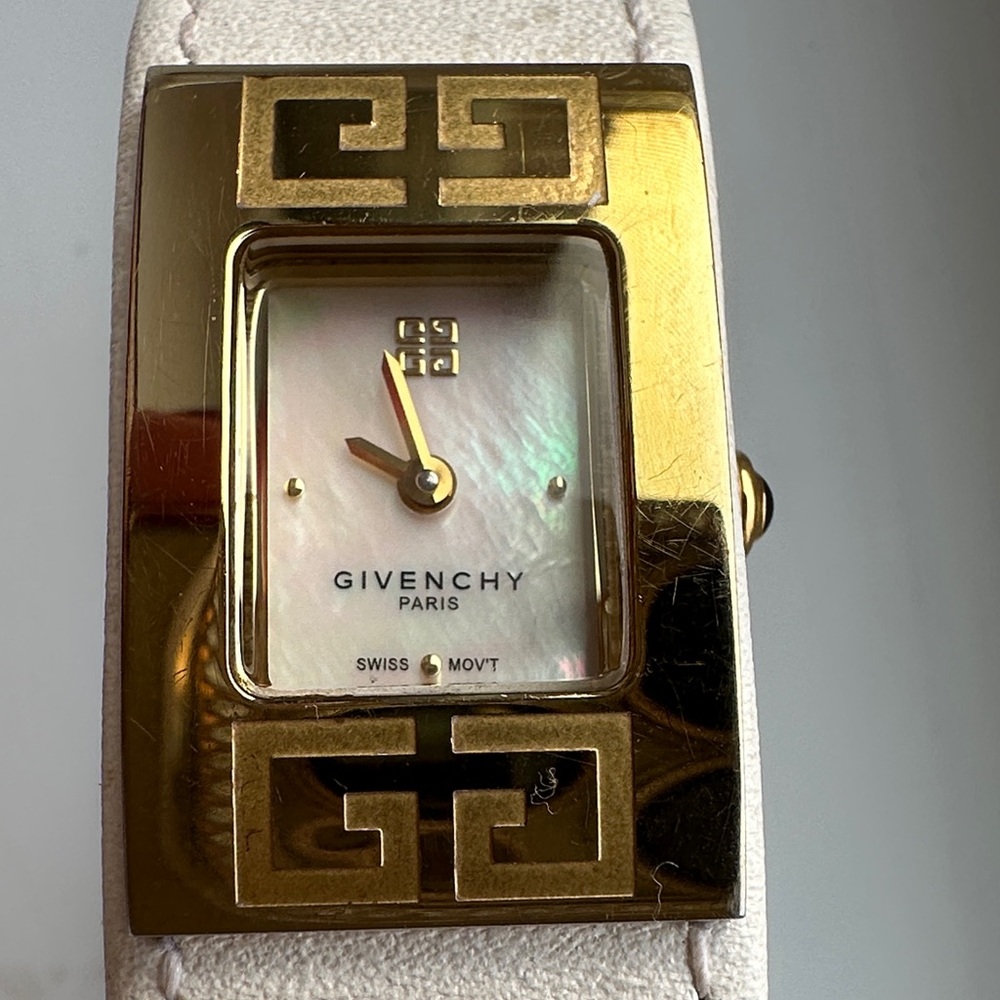 Givenchy Women Watch Swiss Movement Water Resistant White Leather Band